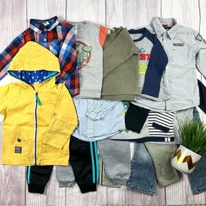 Bundle of Boy 3T Fall Winter Clothes Pants Jeans Button Down Shirts Jacket
